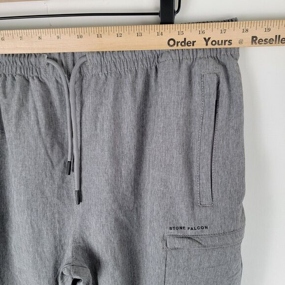 Stone Falcon Men's Sz XL Gray Pull On Performance Pants Stretch Slim Fit Joggers - Picture 6 of 11